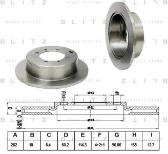 BLITZ BS0139 Диск тормозной Mitsubishi GALANTLANCERSPACE 91- задн.
