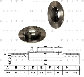 BLITZ BS0186 Диск тормозной перед зад
