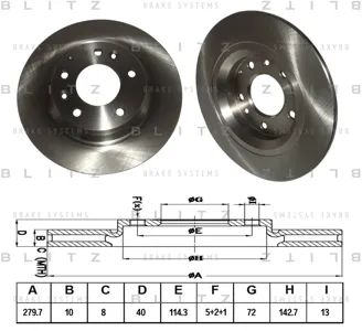 BLITZ BS0192 Диск торм.задний Mazda 6 1.8-2.32.0Di 02>