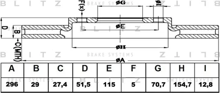 BLITZ BS0227 Диск торм.перед. Opel Antara , Chevrolet Captiva 2.0-3.2i2.0CDTi 06>
