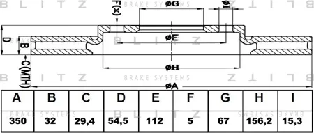 BLITZ BS0246 Диск тормозной Mercedes X164W164W251V251 06- перед. вент.