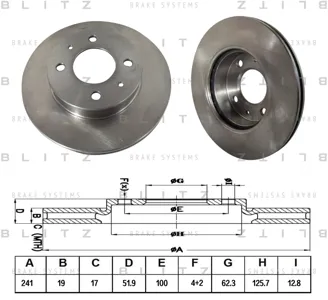BLITZ BS0256 Диск торм.перед. Hyundai Accent 1.3-1.6 94>