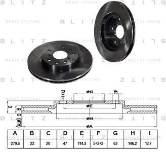 BLITZ BS0265 Диск торм.перед. Suzuki Swift 1.01.3 86-89