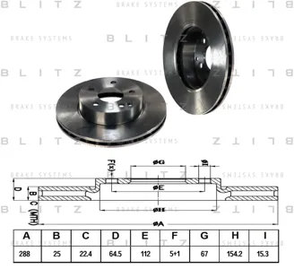 BLITZ BS0266 Диск тормозной Mercedes W204S204 07- перед. вент.