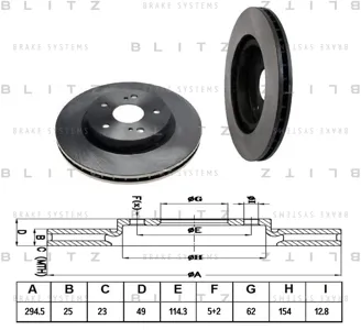 BLITZ BS0298 Диск торм.перед. Suzuki Grand Vitara 1.62.01.9D 05>