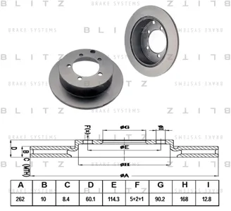 BLITZ BS0305 Диск торм.задний Mitsubishi Space Runner 2.02.4GDi 99>