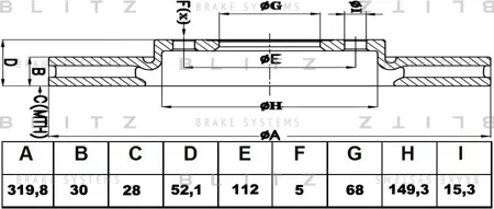 BLITZ BS0329 Диск тормозной перед