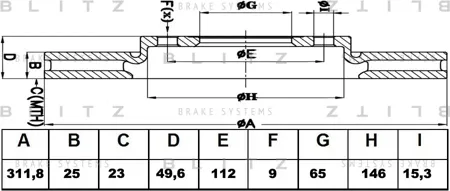 BLITZ BS0339 Диск тормозной перед