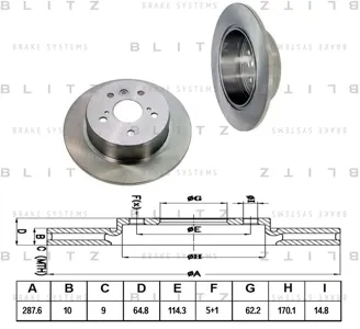 BLITZ BS0379 Диск зад. Toyota Camry 91=>