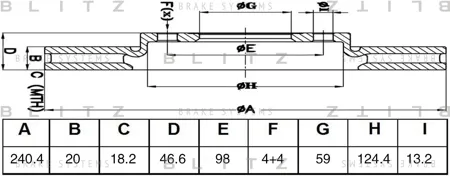 BLITZ BS0465 Диск торм.перед.вент.