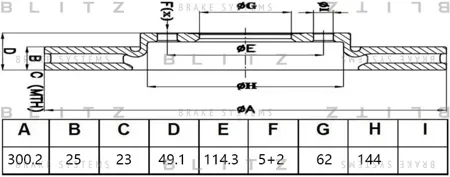 BLITZ BS0480 Диск торм.перед.вент.