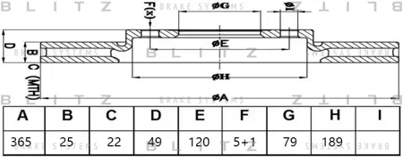 BLITZ BS0482 Диск тормозной LAND ROVER RANGE ROVER 12- задн.вент.