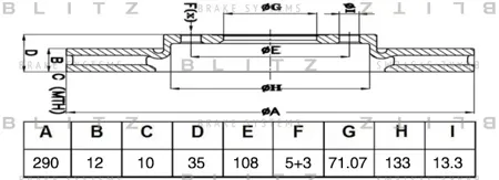 BLITZ BS0493 Диск тормозной