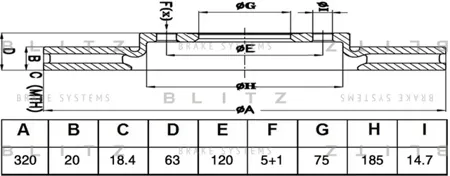 BLITZ BS0500 Диск тормозной