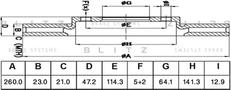 BLITZ BS0516 Диск торм.перед.