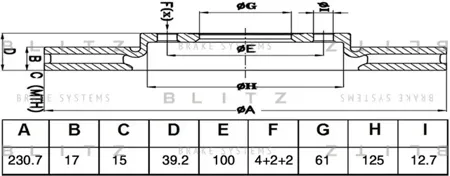 BLITZ BS0517 Диск тормозной HONDA JAZZ 02- передн. (мин. 2 шт)
