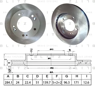 BLITZ BS0616 Диск тормозной Kia Sportage RETONA 00-