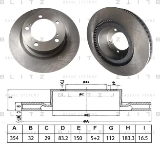 BLITZ BS0626 Диск тормозной Lexus Toyota Land Cruiser 200SEQUOIATUNDRA 15-