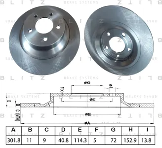 BLITZ BS0630 Диск тормозной Mazda 35 05-