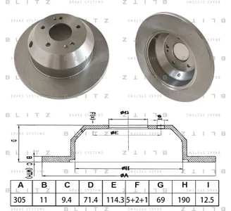BLITZ BS0686 Диск торм.задний