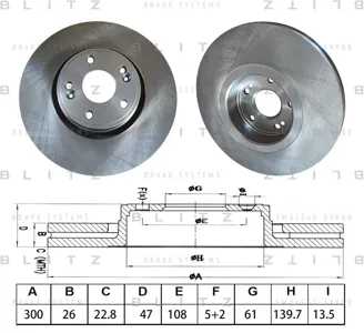 BLITZ BS0688 Диск тормозной