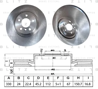 BLITZ BS0697 Диск торм.перед.вент.
