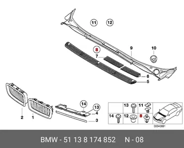 BMW 51138174852 заклепка с распорной втулкой