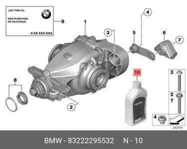 BMW 83222295532 Масло трансмис 75W85 Hypoid Axle Oil G1, 0,5л