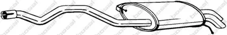 BOSAL 286489 глушитель задняя часть VW T5 1.9TDI 03>