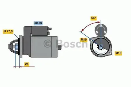 BOSCH 0001138017 Стартер, 12В 1.7кВт