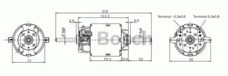 BOSCH 0130111042 Мотор отопителя RVI MAGNUM без крыльчаток BOSCH