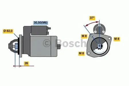 BOSCH 0986023120 Стартер, 12В 2.5кВт
