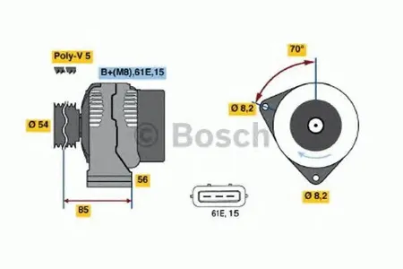 BOSCH 0986039730 Генератор, 14В 140А