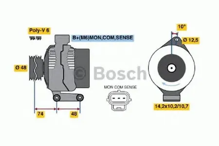BOSCH 0986044701 Генератор, 14В 80А