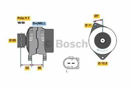 BOSCH 0986046210 Генератор, 14В 140А