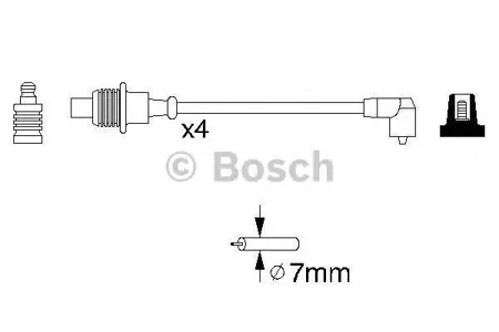 BOSCH 0986356854 к-кт проводов Peugeot 306/406 1.6-1.8i 16V 94>