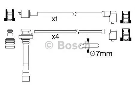 BOSCH 0986357197 Высоковольтные провода комплект