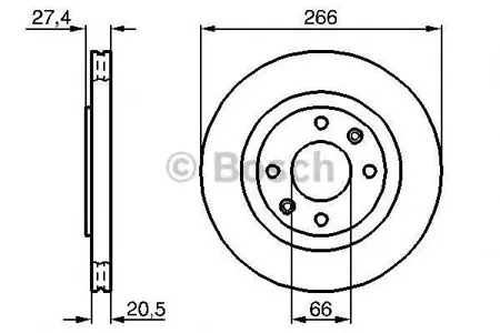 BOSCH 0986478268 Диск торм.вент.