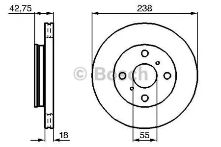 BOSCH 0986478438 Диск торм.вент.