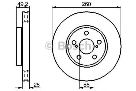 BOSCH 0986478451 Диск торм.вент.