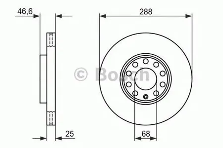 BOSCH 0986478546 Диск торм.вент.
