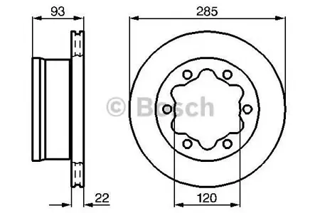 BOSCH 0986478555 Диск торм.вент.