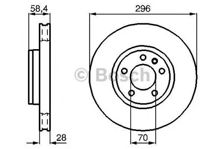 BOSCH 0986478593 Диск торм.вент.