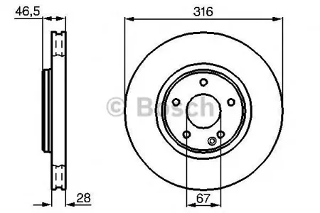 BOSCH 0986478625 Диск торм.вент.