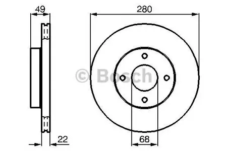 BOSCH 0986478728 Диск торм.вент.