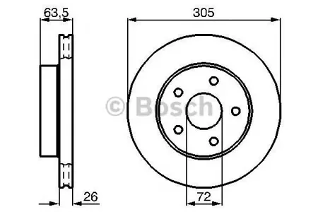 BOSCH 0986478772 Диск торм.вент.
