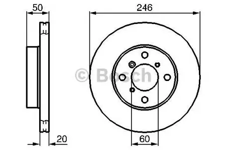 BOSCH 0986478841 Диск торм.вент.