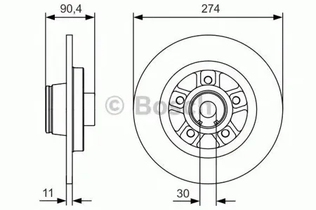BOSCH 0986479015 Диск тормозной