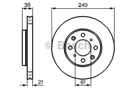 BOSCH 0986479033 Диск торм.вент.