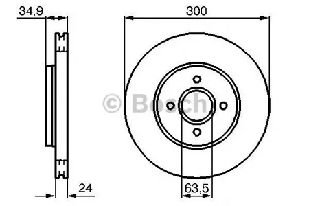 BOSCH 0986479048 Диск торм.вент.
